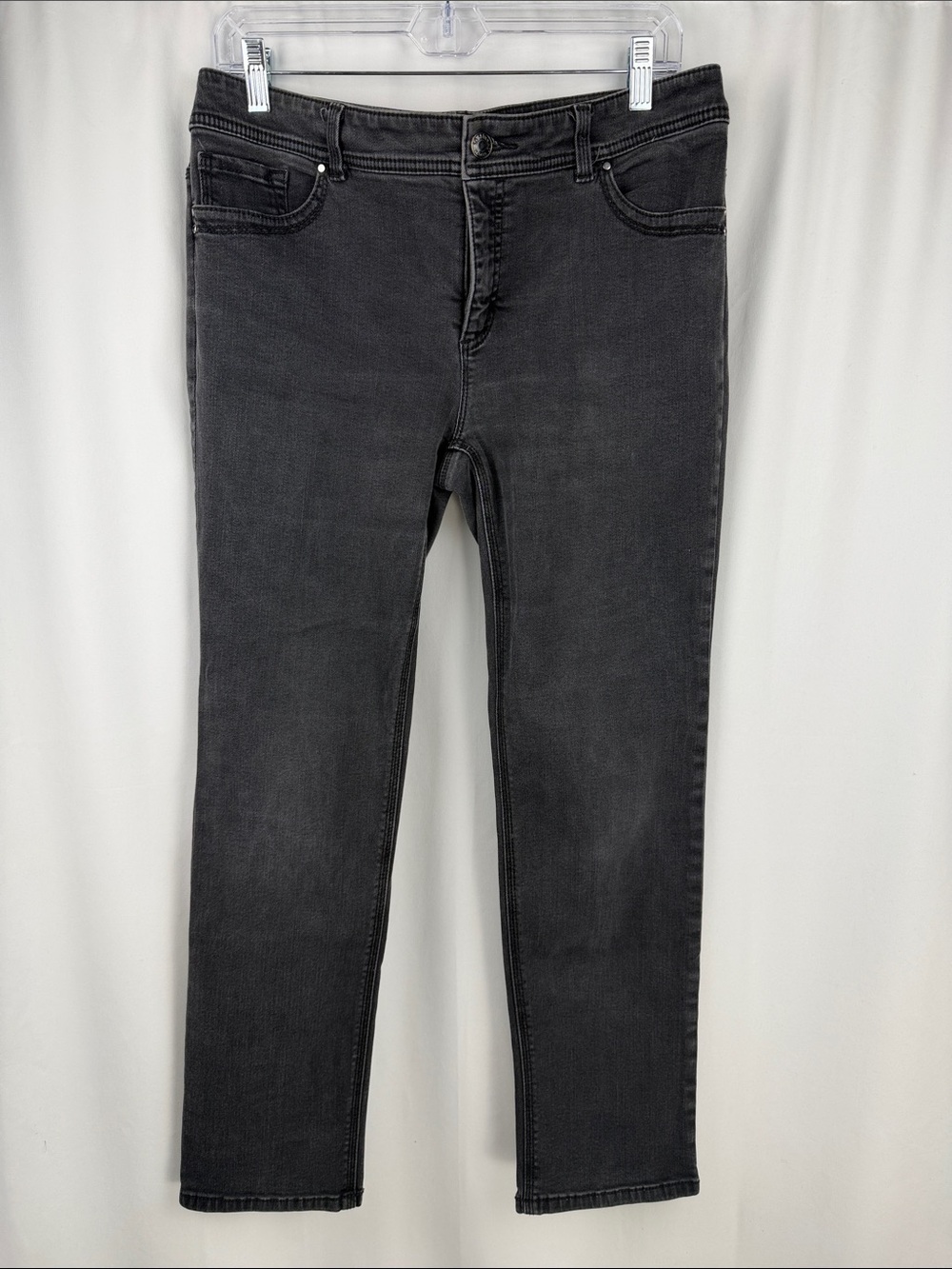 Chico’s So Slimming Jeans 1.5 Short 10/12 Black Stretch Straight